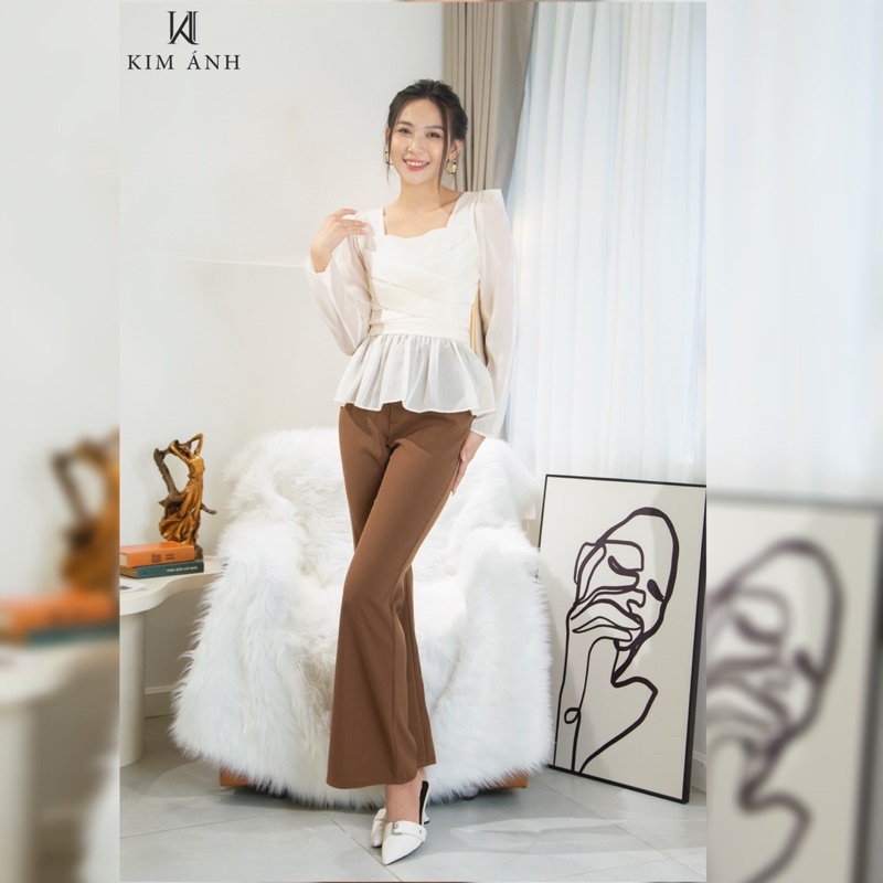 Áo Kiểu Thiết Kế Nữ, Áo Sơ Mi Nữ Công Sở Kim Ánh Anisa Top Tay Dài Thanh Lịch | BigBuy360 - bigbuy360.vn