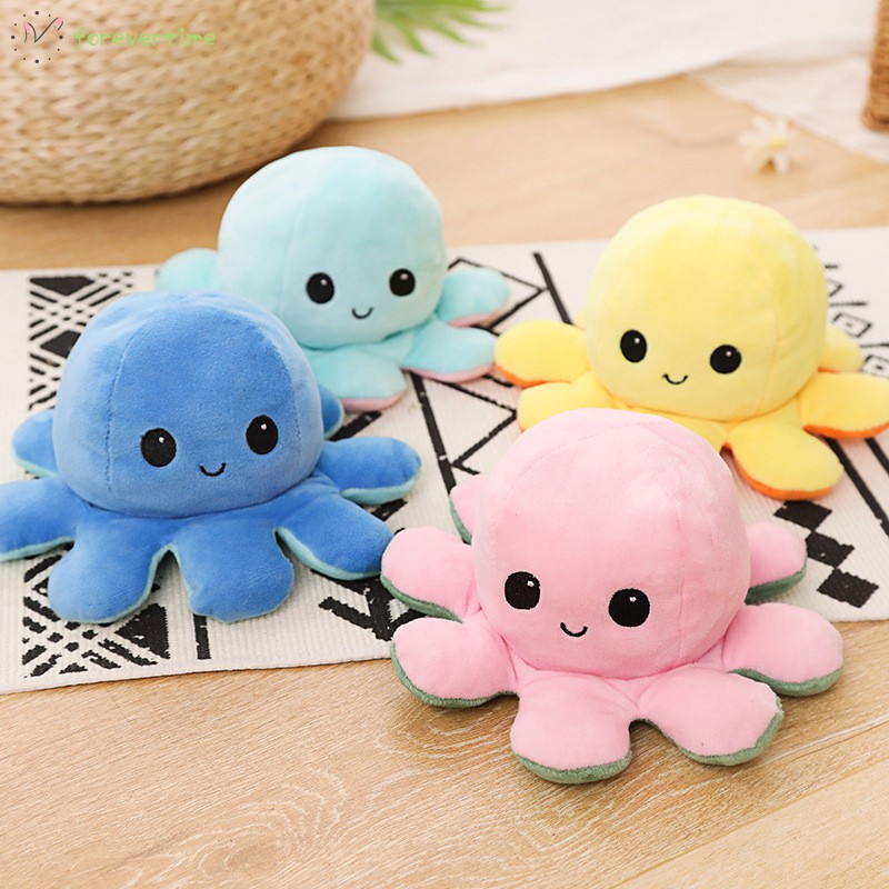 #Búp bê bạch tuộc# Plush Toys Double-sided Flipping Dolls Reversible Cartoon Animal Toy Kid Gift