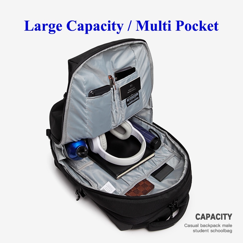 Balo OZUKO chống thấm nước có cổng sạc USB cao cấp tiện dụng cho nam