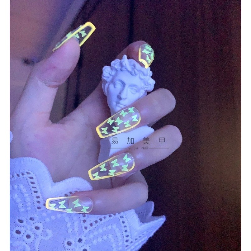 Khay Bướm Neon Dạ Quang Đính Móng