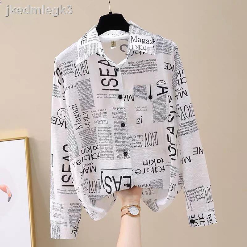 áo sơ mi[Vải tencel] Phiên bản Hàn Quốc mới mùa hè 100 Mặc kẻ sọc áo khoác blouse dài tay kết hợp và chống nắn