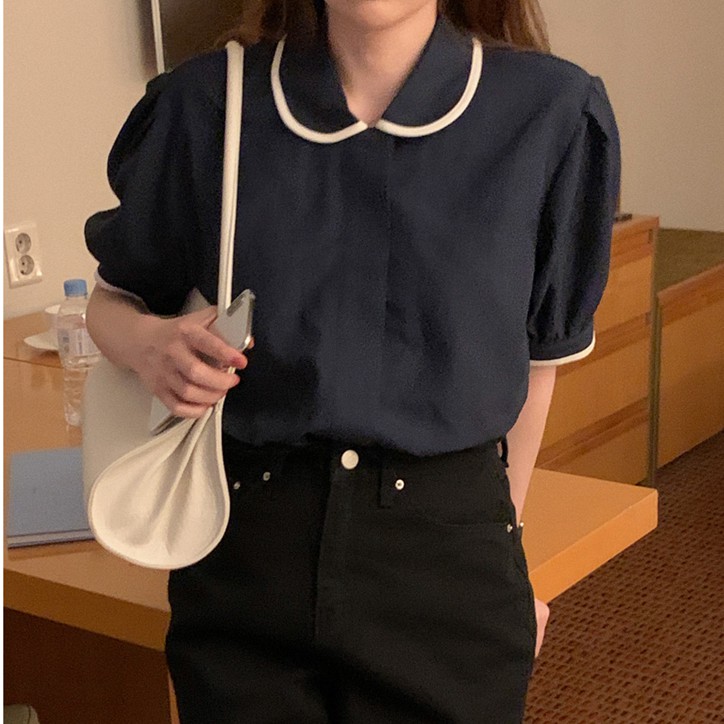 Áo Kiểu Tay Phồng Cổ Búp Bê Đáng Yêu Cho Nữ 43421