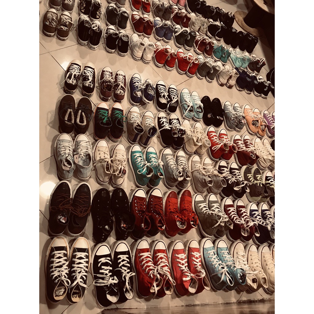 GIÀY SNEAKERS CONVERSE FULL ĐEN CỔ THẤP SIZE 37 FULL BOX