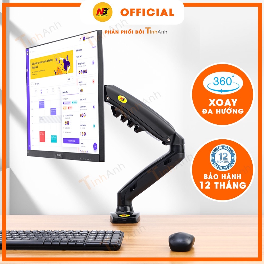 Giá treo màn hình máy tính , giá đỡ màn hình máy tính NB F80   - Mẫu mới 2022 tải trọng 2-9