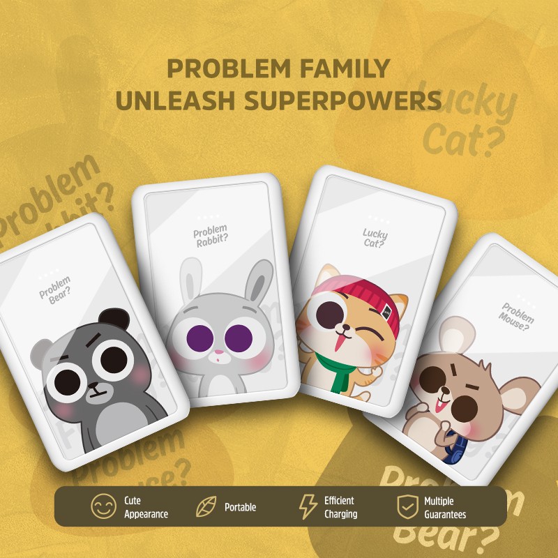 [Mã khuyến mãi KIVE20215 Giảm 10% toàn cửa hàng]Kivee Cute Cartoon Power Bank 10000 mah Fast Charger