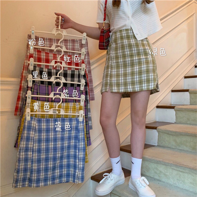 - Combo sản phẩm Váy bút chì đen sọc ca rô