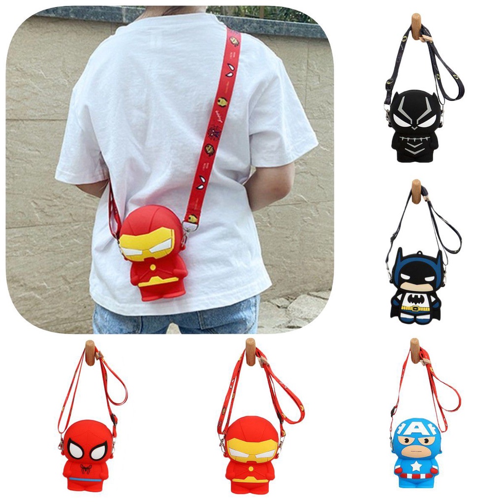 Túi Đeo Chéo Vai Bằng Silicone Hình Siêu Anh Hùng Cho Bé Trai Gái