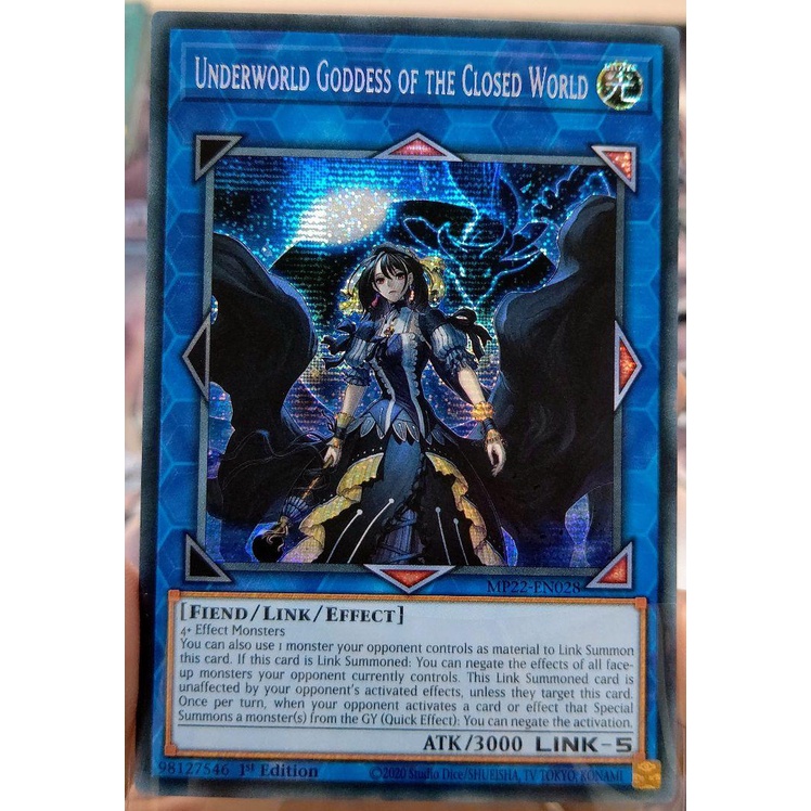Thẻ bài YUGIOH - Underworld Goddess of the Closed World - MP22-EN028 Prismatic Secret Rare 1st Edition - Link Monster