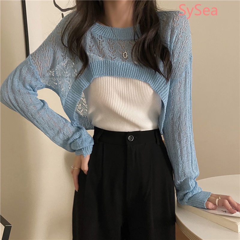 Áo Sweater Tay Dài Chống Nắng Thời Trang Cho Nữ