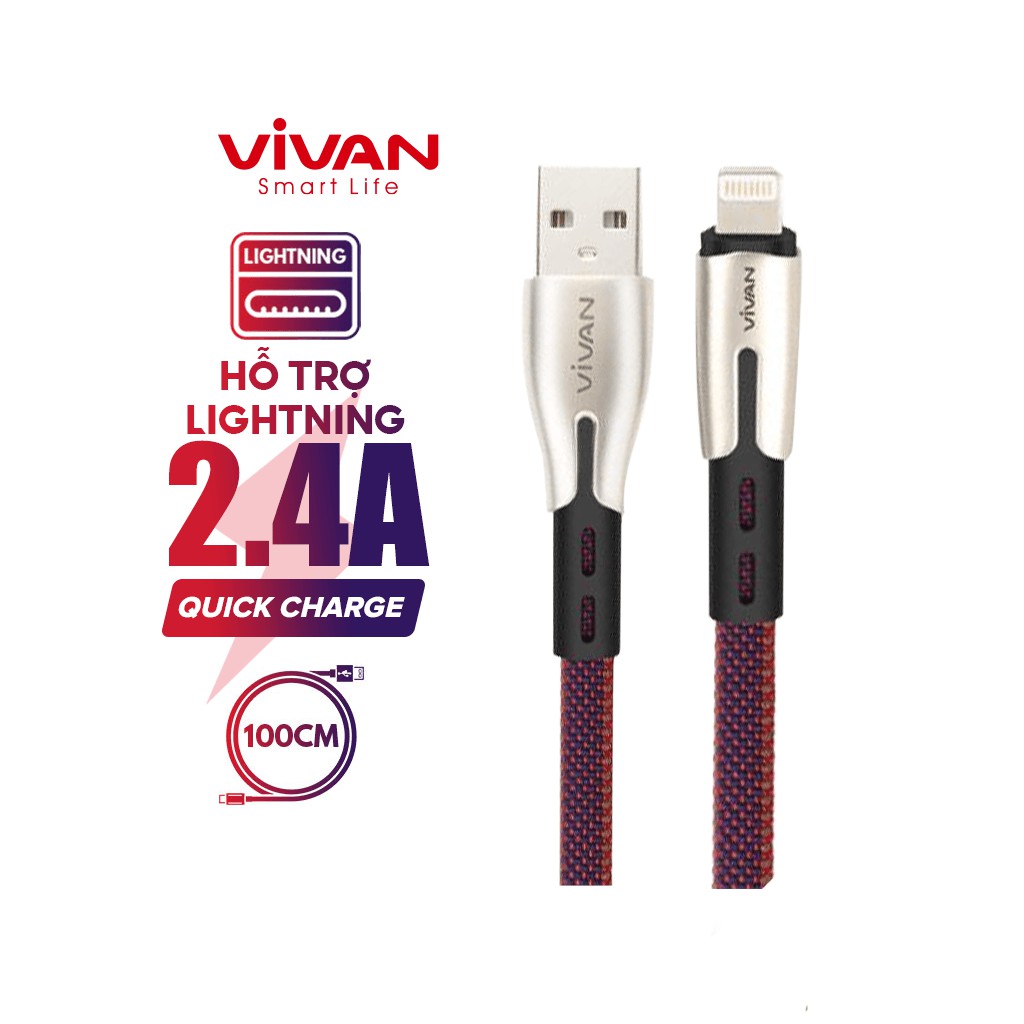 Cáp Sạc Nhanh Chính Hãng Lightning/Type-C/Micro VIVAN BTK-L/BTK-M/BTK-C 1m cho iOS/Android