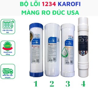 Bộ lõi lọc nước 1234 Karofi chính hãng - Màng lọc RO đúc nguyên khối Mỹ USA
