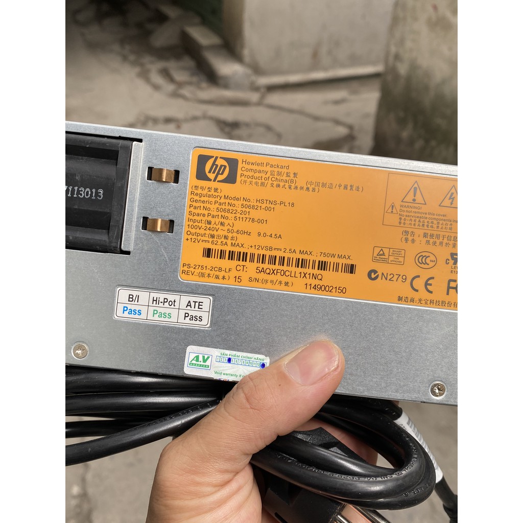 Nguồn HP DL180 360 380G6 G7 12V-62.5A 750W HSTNS-PL18 511778-001 DPS-750RB A