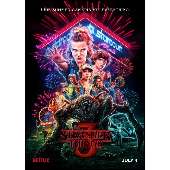 Áp Phích Dán Tường Trang Trí Hình Phim Stranger Things Season 1 2 3 4