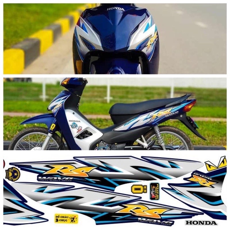 ✾✙Team rời Wave Alpha 50cc-100- 110 màu xanh dương pha màu .(3 lớp không phai)