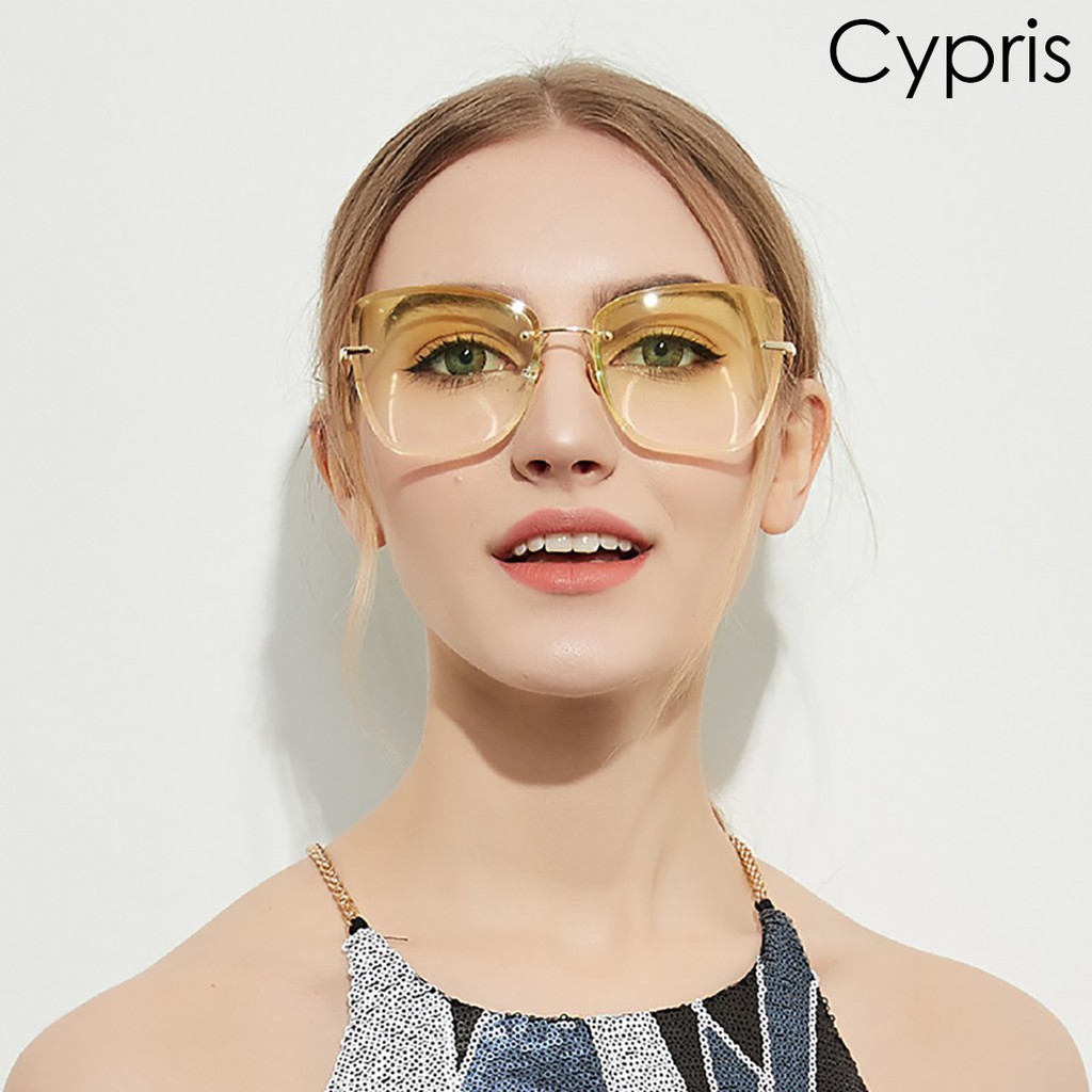 Kính Mắt Thời Trang Nữ Không Viền Golden Cypris X
