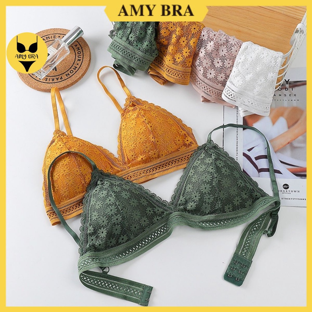 Áo Bra 2 Dây Ren Hoa Nhí  💖FREESHIP💖 Áo Ngực Không Gọng Mút Mỏng Siêu Xinh AMYBRA 7156 | BigBuy360 - bigbuy360.vn