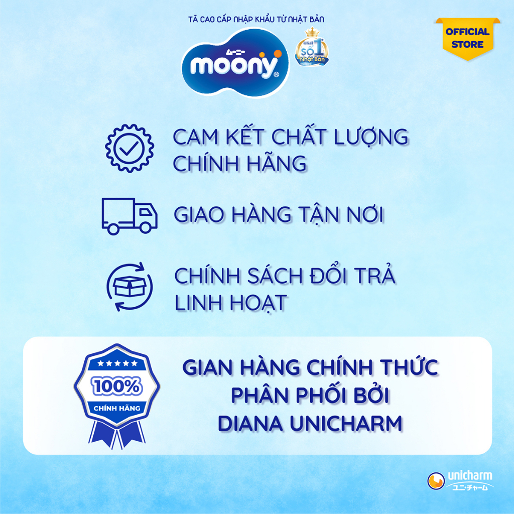 Tã quần cao cấp Moony M52 - Nhập khẩu Nhật Bản