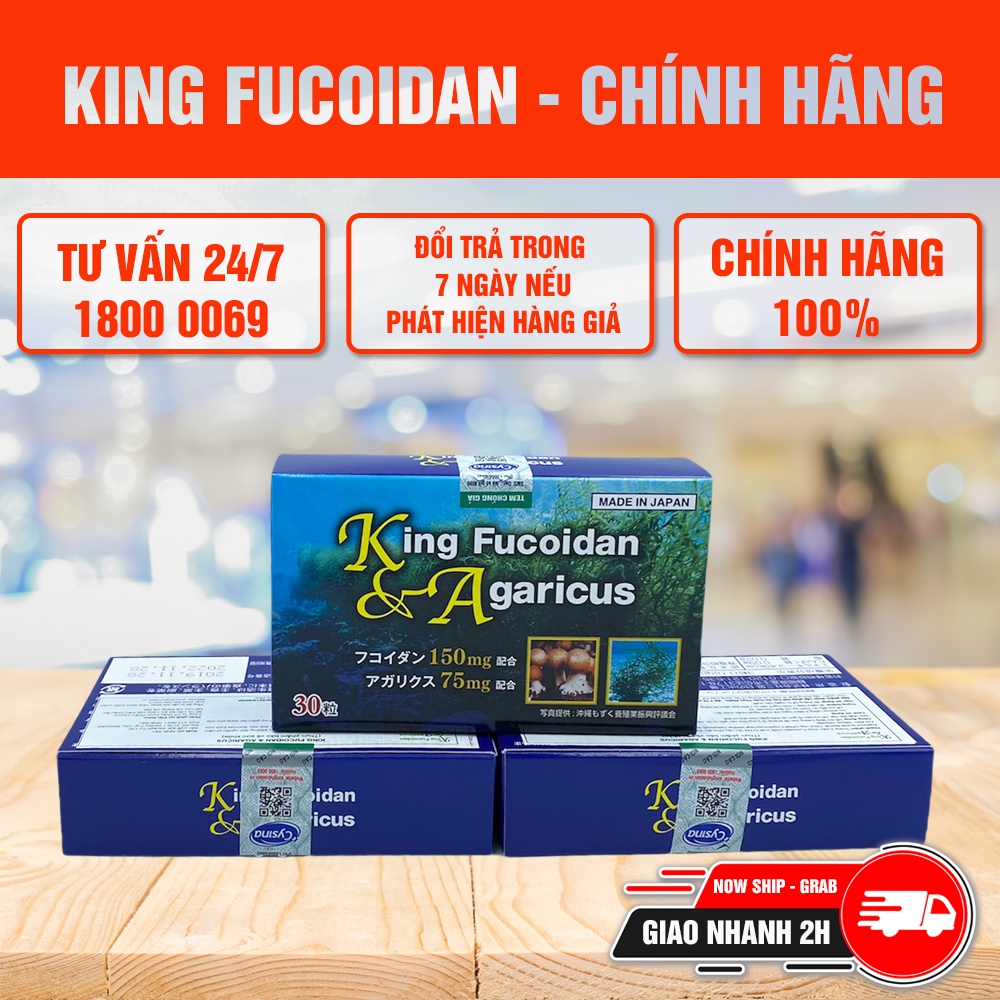 King Fucoidan Nhật Bản Hộp 30 viên - Hỗ trợ điều trị ung thư, giảm tác dụng phụ của hoá, xạ trị