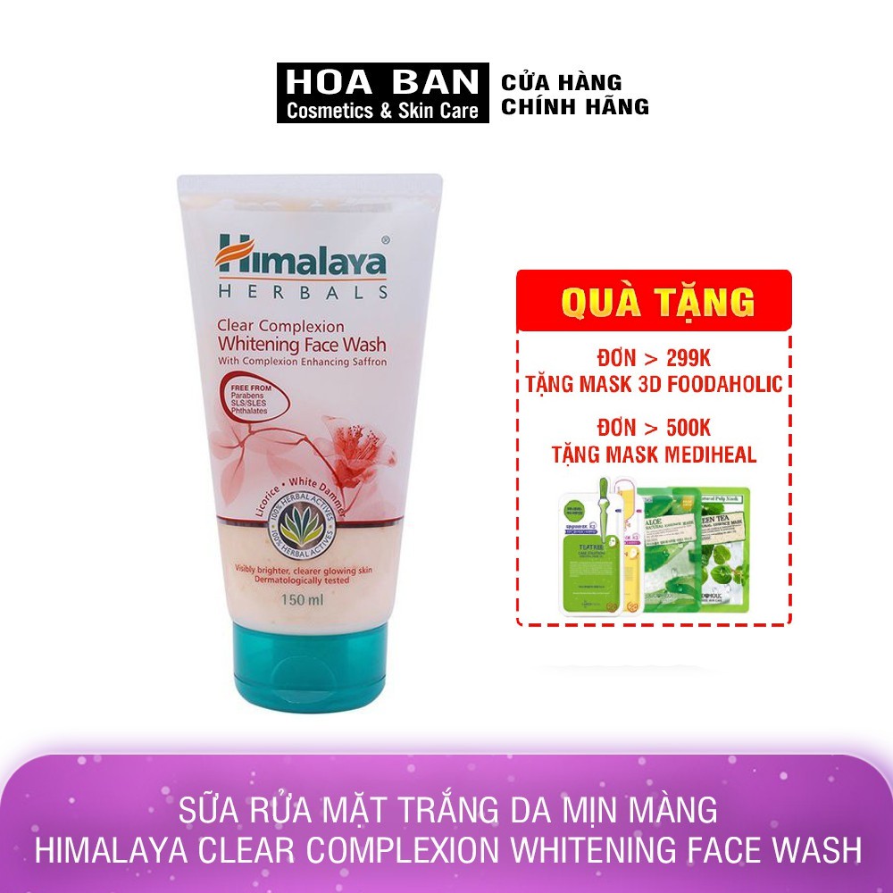 [ Date Mới] Sữa rửa mặt trắng da mịn màng Himalaya Clear Complexion Whitening Face Wash 150ml - HM03