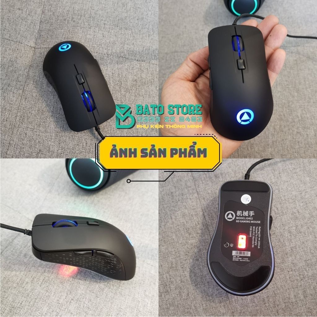 Chuột Dây Gaming Langtu G402 Led RBG Đổi Màu Tự Động, Có Chỉnh DPI, 6 Nút Phím, Click Chống Ồn