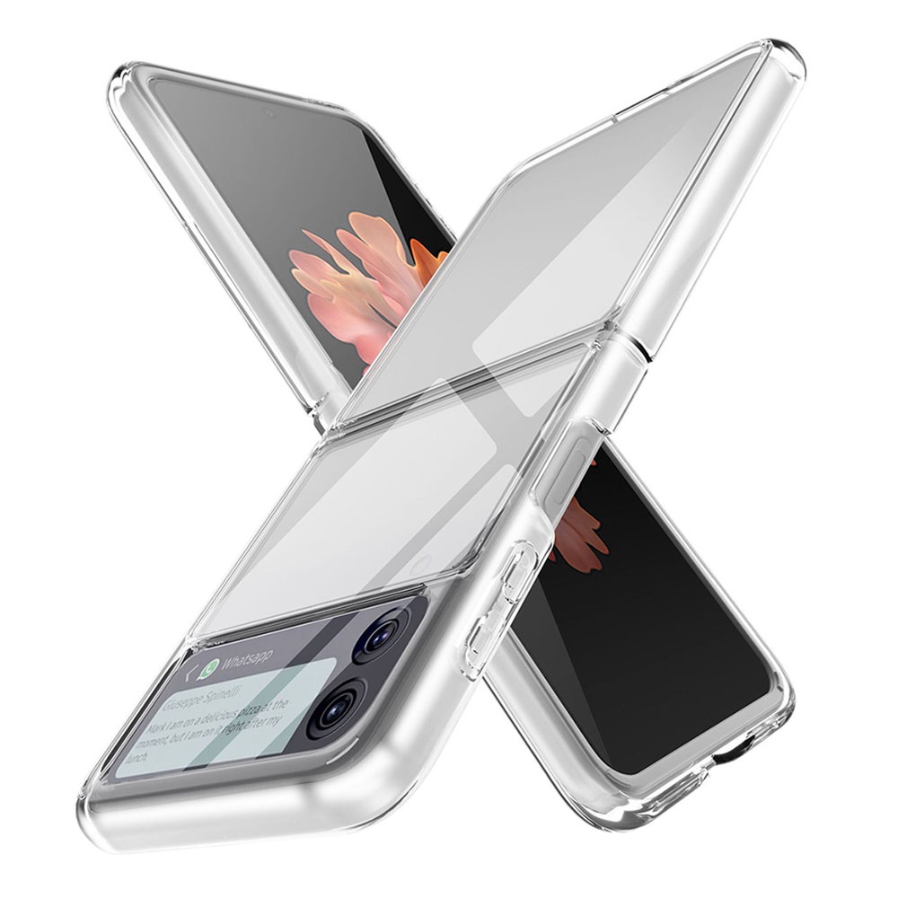 Ốp điện thoại tpu + pc mềm trong suốt dành cho Samsung Galaxy Z Flip 3