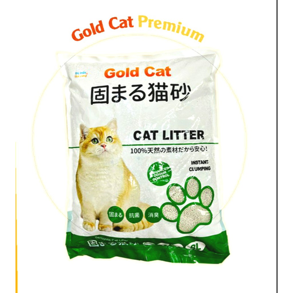 CÁT VỆ SINH NHẬT BẢN GOLD CAT - DUNG TÍCH 8L ( SIÊU TIẾT KIỆM, ÍT BỤI, SIÊU VÓN, KHỬ MÙI CỰC TỐT)