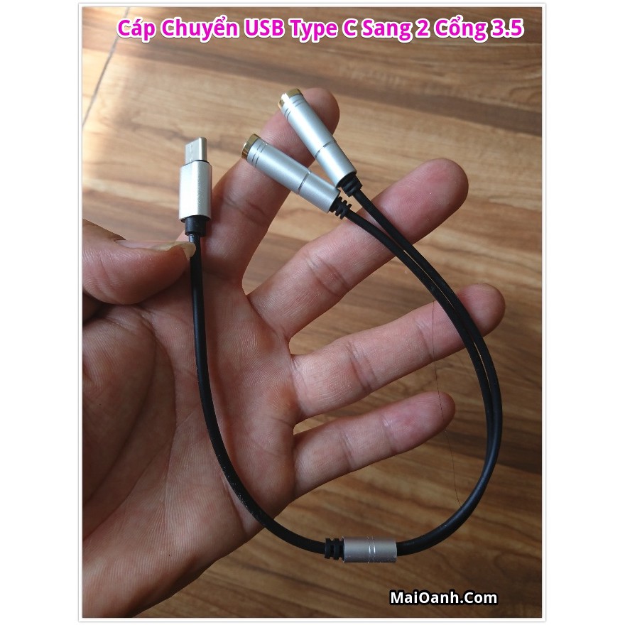 Cáp Chuyển USB TYPE C Điện Thoại  Sang 2 Cổng Audio 3.5 (loại đẹp)
