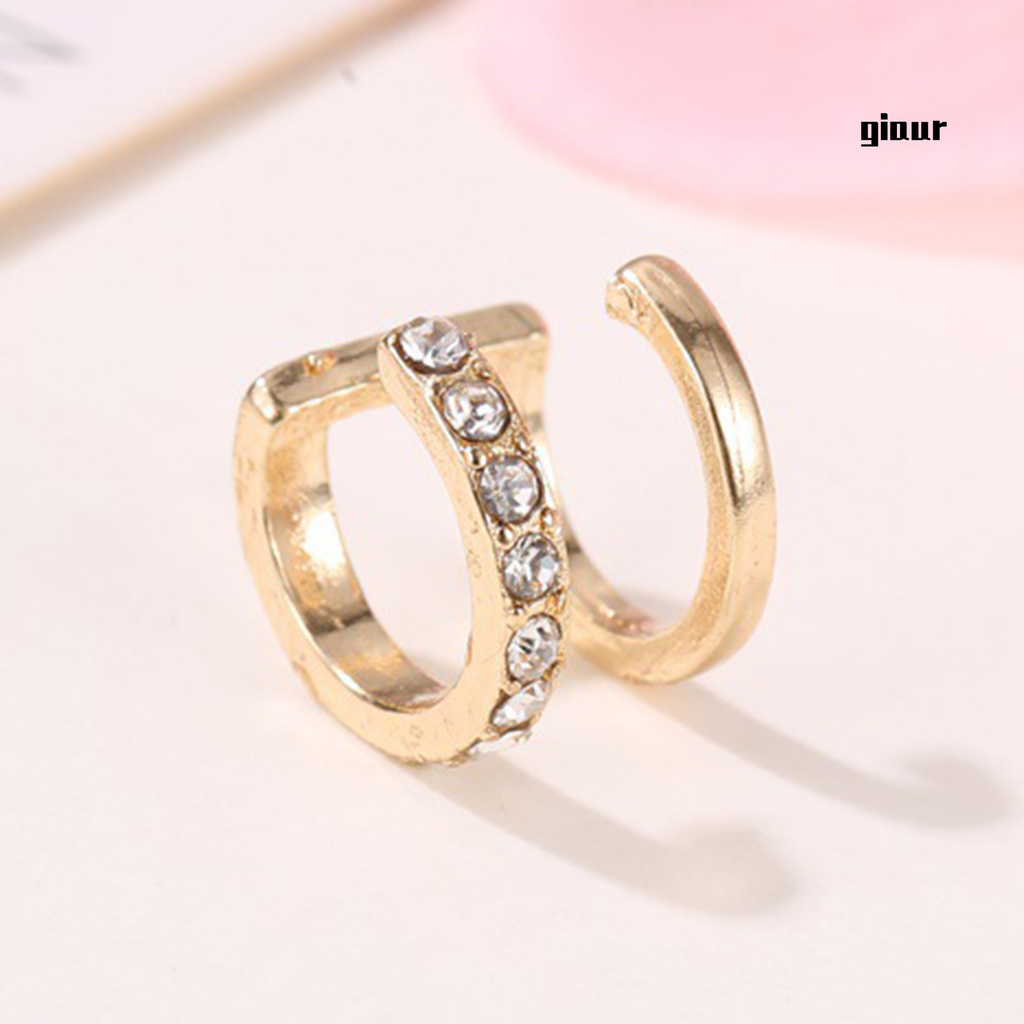 1 Khuyên Vành Tai Hình Chữ U Đính Đá Thời Trang