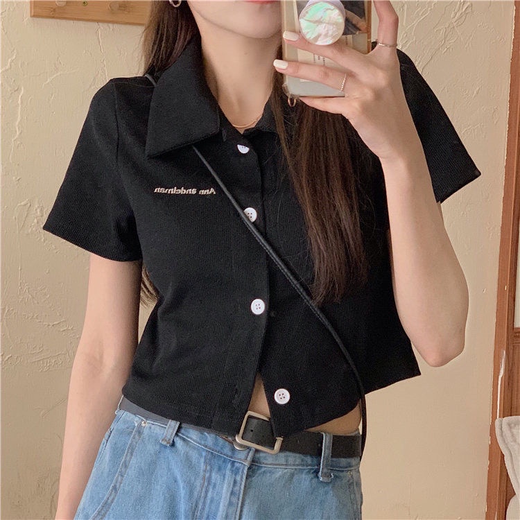 Áo polo Ngắn Tay Phong Cách Hàn Quốc Thời Trang Cho Nữ