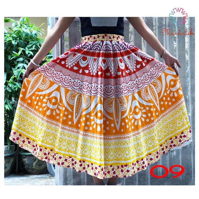 [Hàng nhập] Chân váy xoè thổ cẩm nhập khẩu Ấn Độ  freesize boho đẹp độc lạ | BigBuy360 - bigbuy360.vn