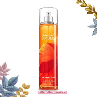 BATH AND BODY WORKS - Xịt Thơm Toàn Thân -  Sensual Amber  (236 ml) - Body Mist - HN