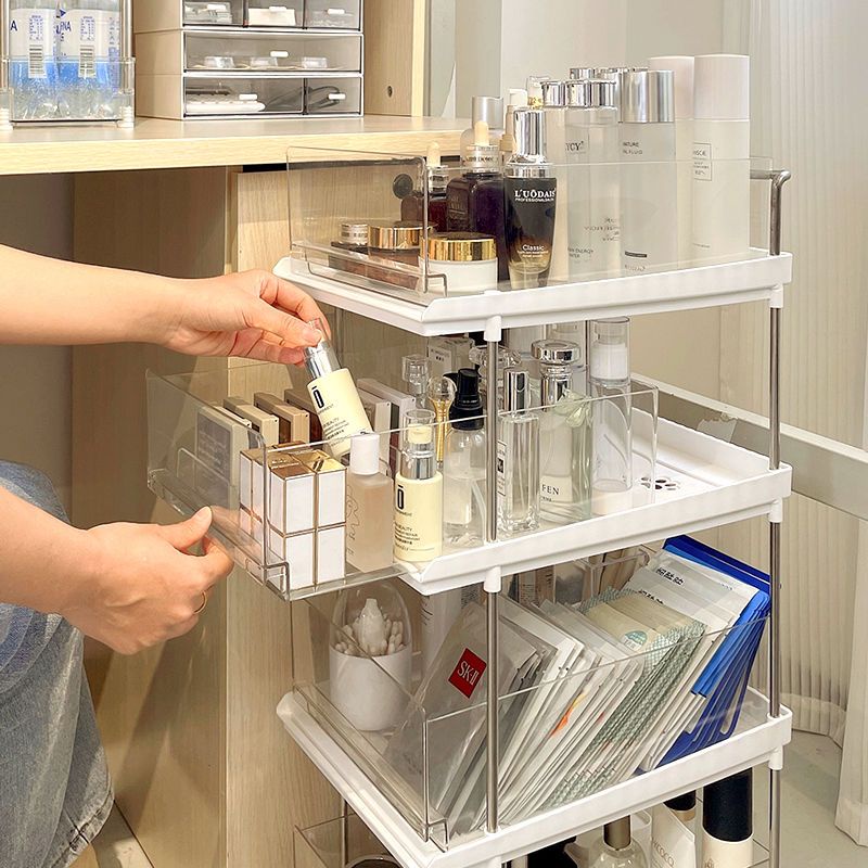 Giá lưu trữ mỹ phẩm tại nhà, Giá lưu trữ acrylic trong suốt trong phòng ngủ