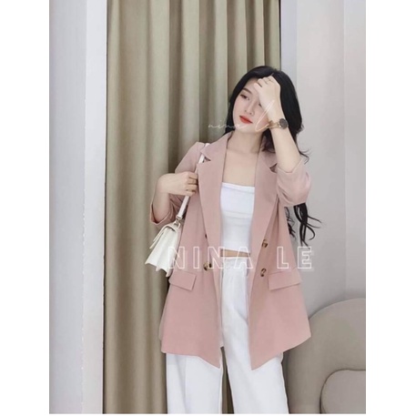 (SIÊU XINH) Áo Blazer nữ phong cách hàn quốc - Áo khoác vest ulzzang 2 lớp(sỉ từ 5 sp bất kì)