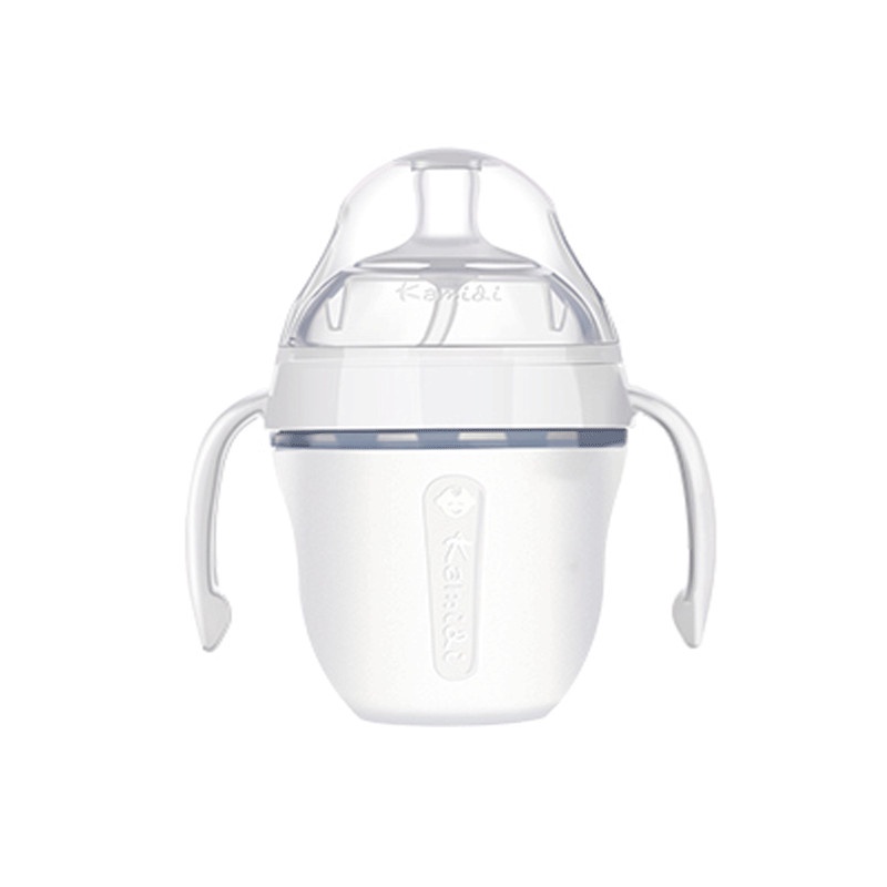 Bình sữa KAMIDI silicon trắng. Núm ti silicone mềm mại giải quyết vấn đề  bé lười ti bình, chỉ thích bú mẹ 150ml- 250ml