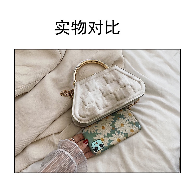 Túi đeo chéo JASMIN NOIR họa tiết hình ghép phối dây xích thời trang cho nữ