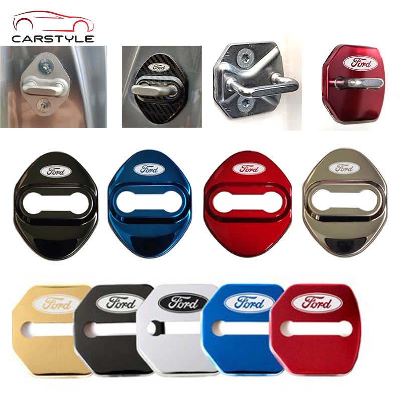 Bộ 4 nắp inox bảo vệ ổ khóa cửa xe hơi Ford Territory Ecosport Everest Kuga Explorer Fiesta Ranger Focus Mondeo
