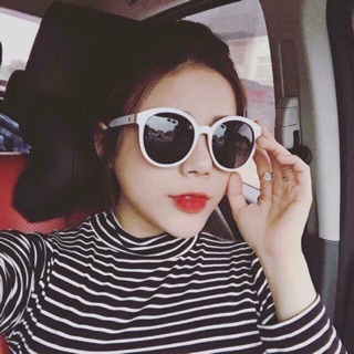 Kính gọng trắng mắt tròn siêu xinh