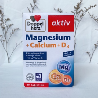 Viên uống Doppelherz bổ xung Magie + Canxi + D3 hộp 40 viên