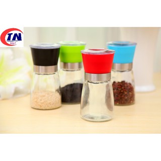 Cối xay tiêu thủy tinh mini, dụng cụ xay tiêu