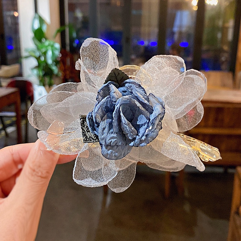 Kẹp Tóc Hình Hoa Lá Bằng Lưới Phong Cách Hàn Quốc Cổ Điển Thời Trang Mùa Hè