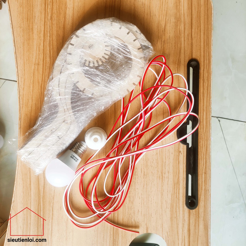 Đèn gỗ trang trí dáng củ tỏi - Đèn trang trí trần nhà phòng khách, phòng ngủ, quán cafe giá rẻ tặng kèm keo dán 502