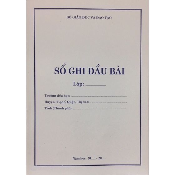 Sổ Ghi Đầu  Bài Tiểu Học