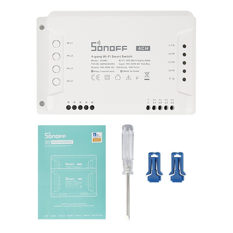 CHANNEL Công Tắc Thông Minh Sonoff 4ch Itead 4 Kênh Pro R3 Wifi 433mhz Din