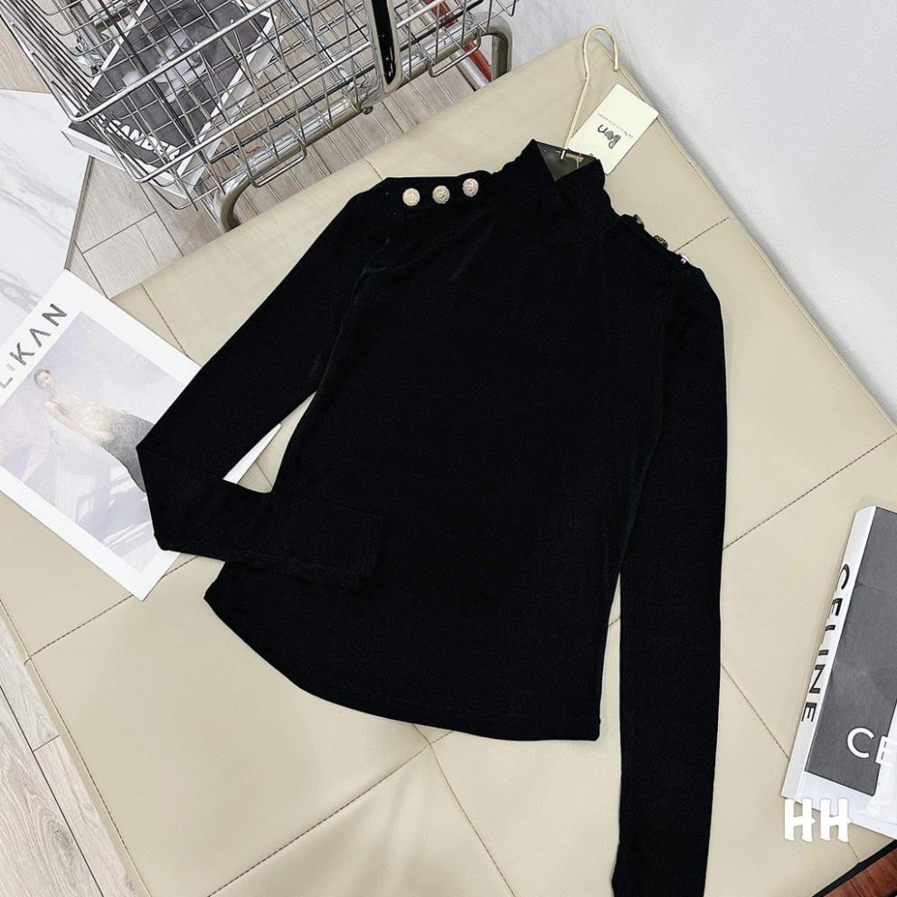ÁO LEN ZIP XỎ NGÓN ĐÍNH CÚC VAI