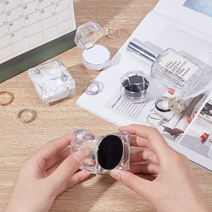 Hộp Đựng Trang Sức Nắp Lật Chống Bụi Chất Liệu Acrylic Cao Cấp