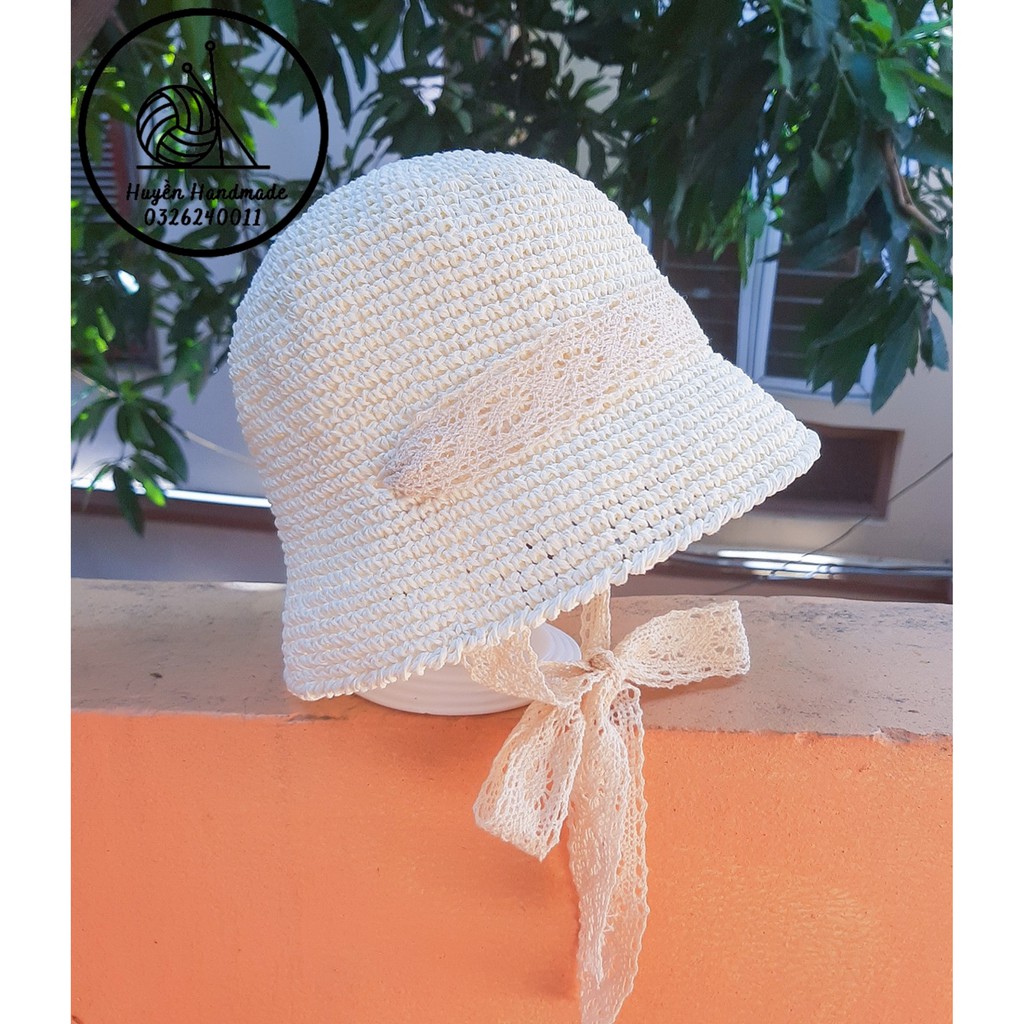 Mũ Cói handmade chống nắng đáng yêu cho bé gái, shop nhận làm theo kích thước của bé (ib đặt theo kích thước cho bé)