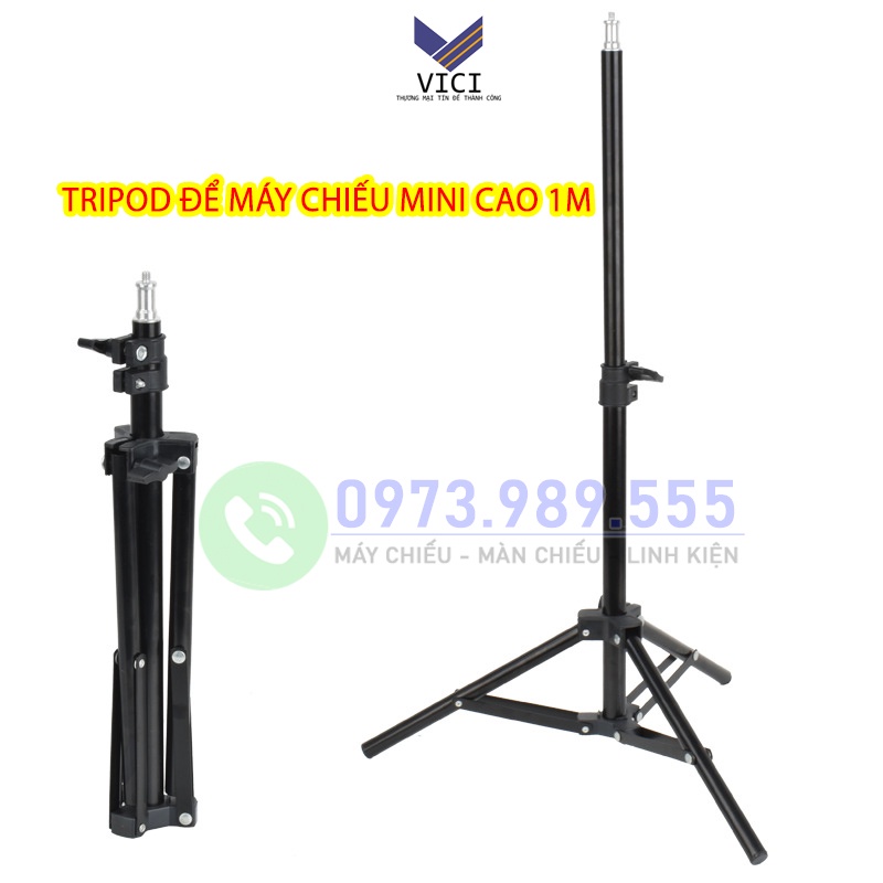 Giá đỡ máy chiếu mini xoay 360 độ hàng chắc chắn. Chịu tải máy đến 3kg. Cao 2M tiêu chuẩn