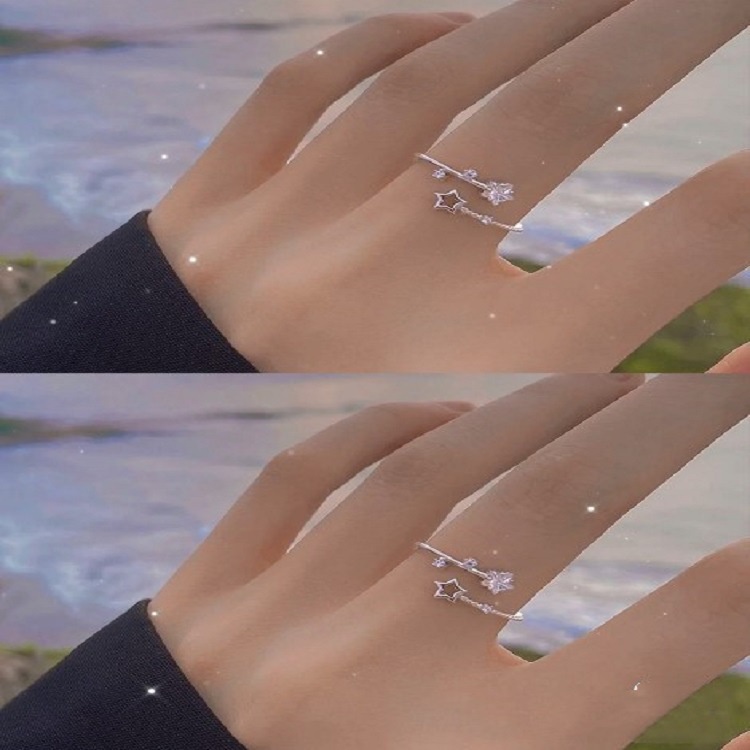 Nhẫn Hở Bằng Hợp Kim Họa Tiết Ngôi Sao Thời Trang Phong Cách Hàn Quốc Dành Cho Nữ NZJR