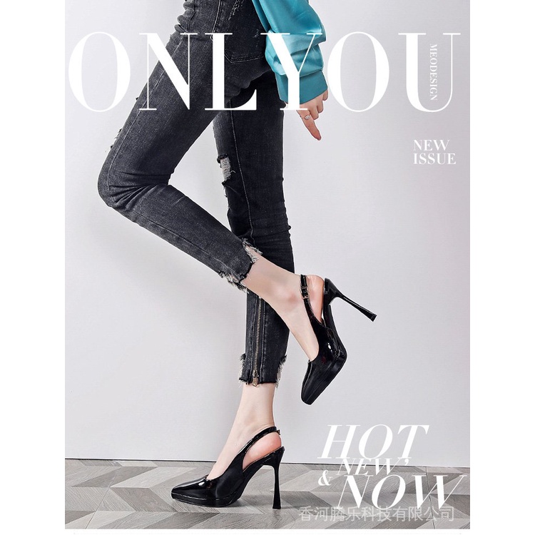 Giày cao gót mảnh mũi nhọn đế chống thấm nước mùa xuân