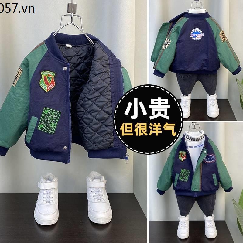 Áo khoác bóng chày bằng vải cotton dày giữ ấm mùa đông hàng mới dành cho bé trai 2021